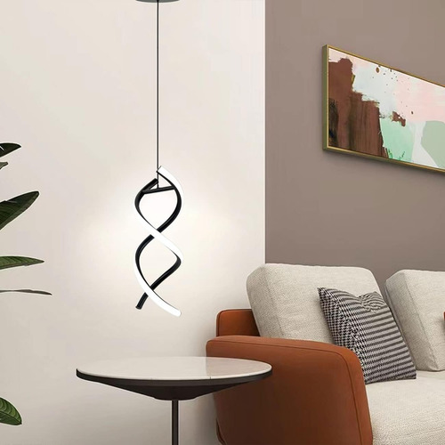 Lámpara Colgante Led Espiral 15w Luz Fría Moderna Ajustable