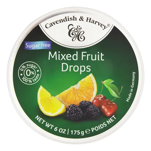 Caramelo Frutas Sin Azúcar Cavendish & Harvey Lata 175g