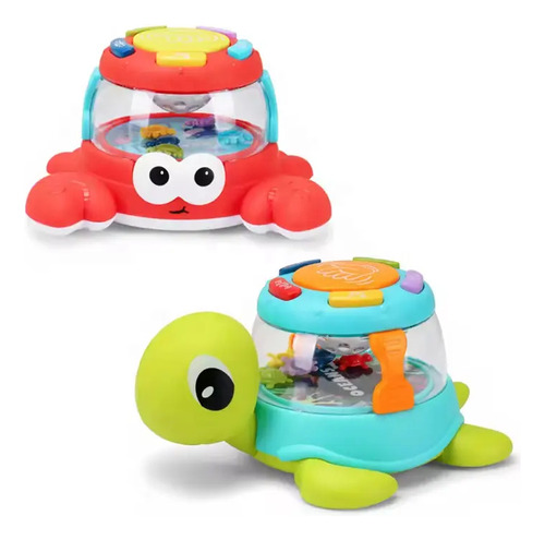 Juguete Musical Animales Multiples Sonidos Y Luces Para Bebe Color Cangrejo