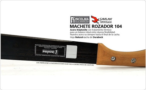 Imagen 2 de 3 de Machete Rozador De 24 Incolma Gavilán 104 Mango Durawood