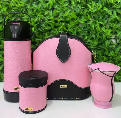 Mateira Para Chimarrão - Diversos Modelos 5peças Rosa