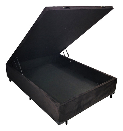 Base Box Com Bau De Casal 1,38 So1clique Cor Suede Preto