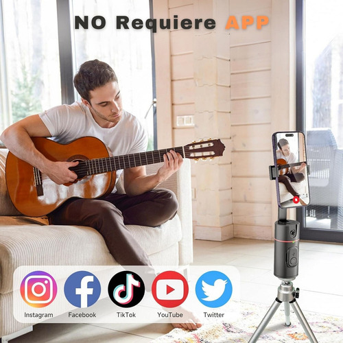 Soporte Celular 360 Seguimiento Facial Auto Face + Control Negro