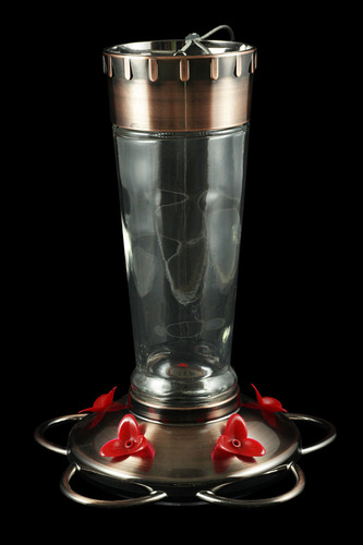 Chilipet Bebedero Alimentador Para Colibri P/nectar Comedero De 5 Puertos Y Con Botella De Cristal Capacidad De 384ml
