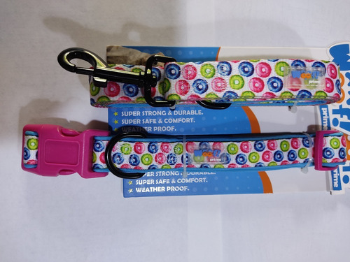 Imagen 6 de 7 de Juego Collar Con Paseador Decorado Perros Medianos Importado