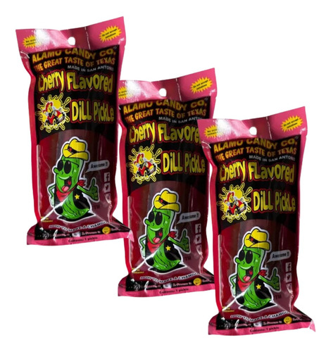 Pepinillo Chamoy Cereza Grande | Tex Dill Pickle | 3 Piezas