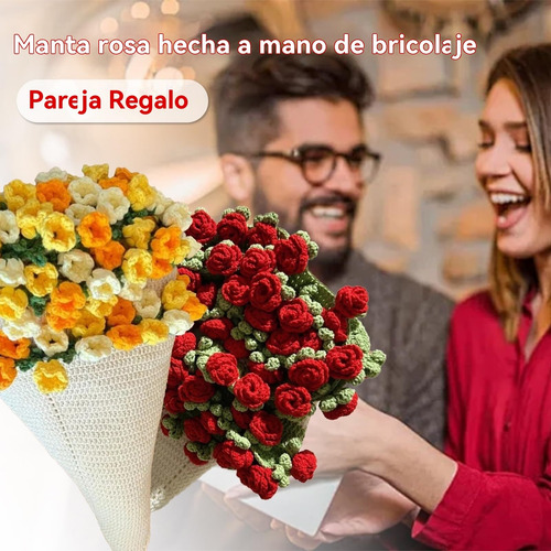 Cj Manta De Rosas Hecha A Mano, Ramo De Crochet