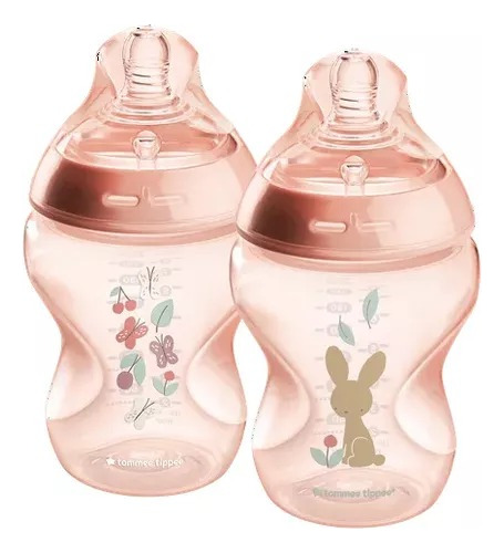 Biberones 2 Pzas Tommee Tippee 9 Oz Rosa