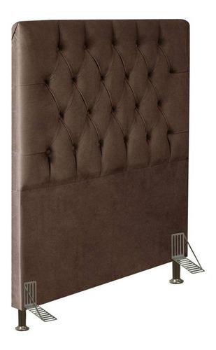 Cabeceira Cama Box Solteiro Diamond 90cm Suede Marrom