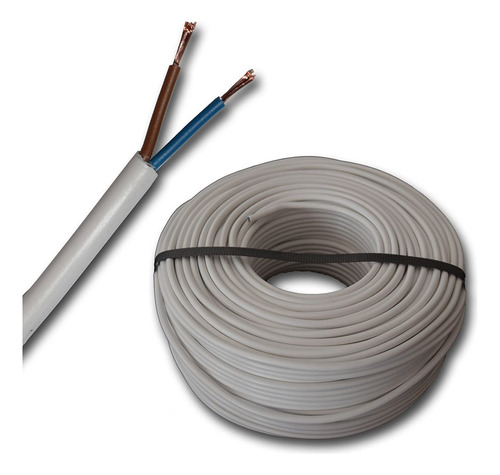 Cable Bajo Plástico Gris 2x2mm² - Rollo 100 Mts.