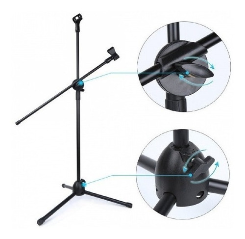 Pie De Microfono Doble (2 Microfonos) + Pipeta Sms Ms70b