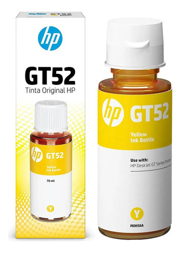 Refil De Tinta Hp Gt52 Amarelo Gt53/51 Original P/ Gt5810