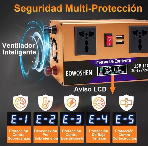 Inversor De Corriente 2000wats Altapotencia Autos 12v A 110v