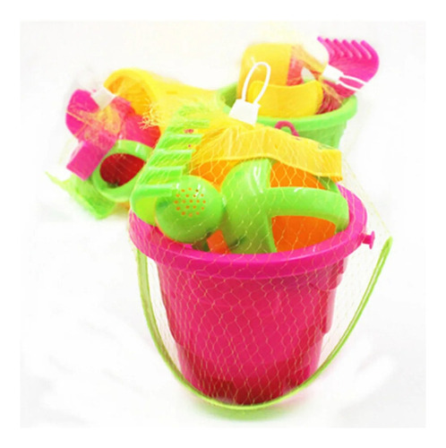 Set Juguetes De Playa For Niños 6 Accesorios Cubeta