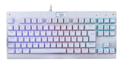 Teclado Gamer Redragon Mecânico Dark Rgb Branco Switch Brown