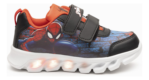 Zapatilla Con Luces Niño Spiderman Ladrillos Rojo Marvel