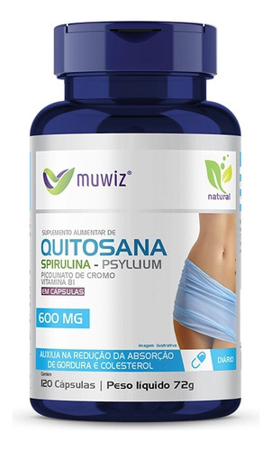 Spirulina Psylium Quitosano 120 Cápsulas Muwiz