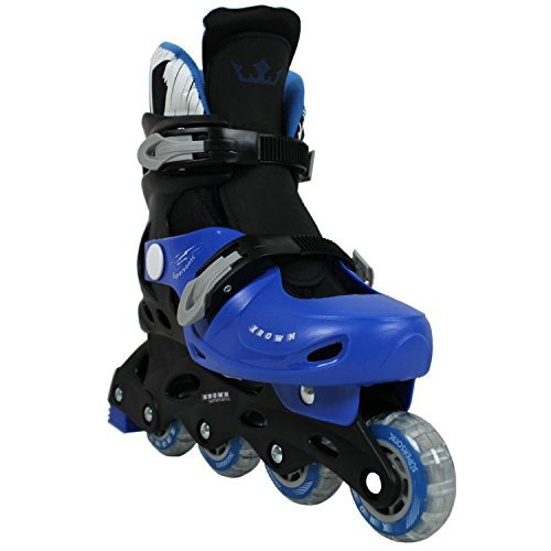 Patines En Línea Ajustables Krown Para Niños, Negro /azul,