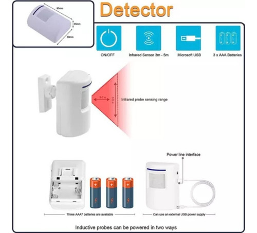 Sensor De Movimento Sem Fio Com Detecção De Campainha