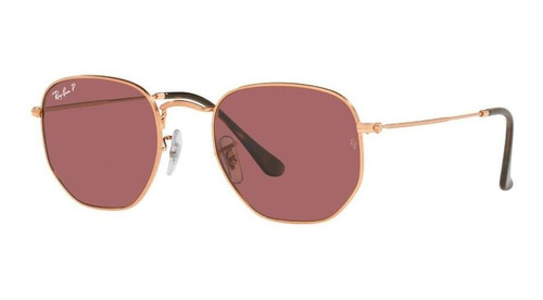 Lentes De Sol Hexagonal Oro Rosa Polarizados Ray-ban