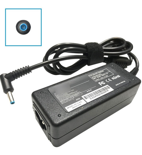 Imagen 1 de 2 de Cargador Laptop Hp 19.5v 2.31a 40w Punta Azul