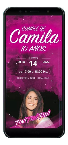 Invitacion Digital Personalizada Tini P/enviar Por Whatsapp