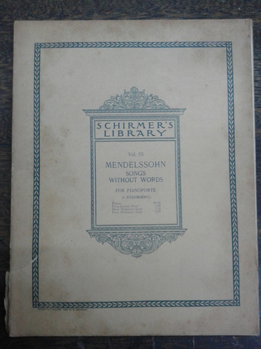 Imagen 1 de 4 de Mendelssohn * Canciones Sin Palabras * Para Piano *
