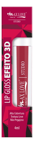 Lip Gloss Labial Efeito 3d - Max Love Alta Cobertura Cor 910