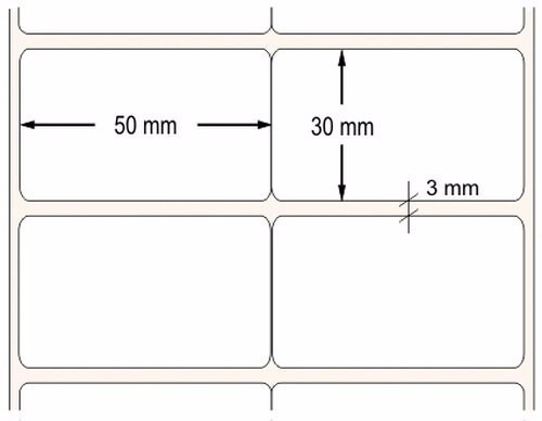 2 Rolos Etiqueta Adesiva 50mm X 30mm + 1 Ribbon Cera 110x74