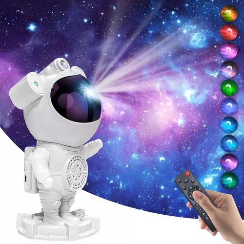 Astronauta Proyector Led/ga-laxia Lampara Blue-tooth Blanco