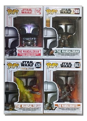 4 Pack Funko Pop Mandaloriano 585, Darksaber / Bobblehead