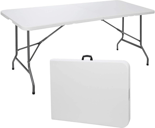 Imagen 1 de 8 de Mesa Plegable Tipo Portafolio De Plástico 1.80 Mts Multiusos