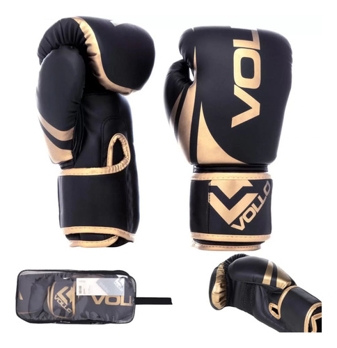 Luva De Boxe Training 10 Oz Preta E Dourada