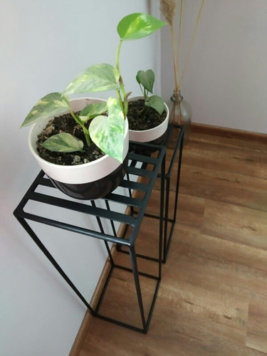 Par De Porta Maceta En Hierro - Maceteros Decoración