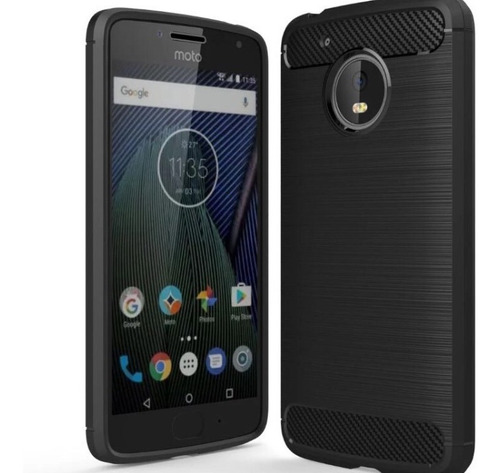 Motorola Moto G5 Plus G5 Plus Estuche Textura Fibra Carbono