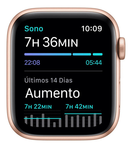 Imagem 5 de 9 de Apple Watch SE (GPS, 40mm) - Caixa de alumínio dourada - Pulseira esportiva Rosa-areia