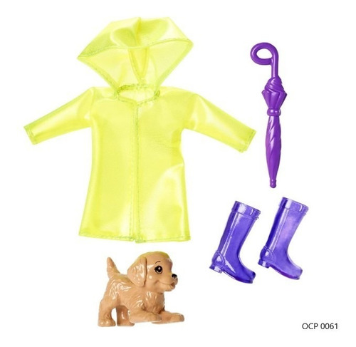 Barbie Club Chelsea Capa De Chuva Com Dog Ms