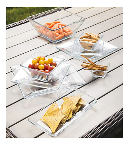 Plato De Vidrio Rectangular Tempo Libbey 24cm
