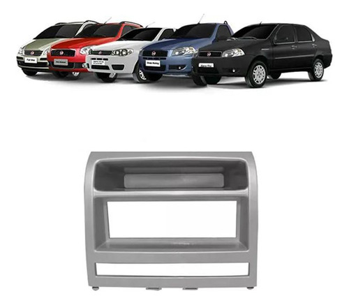 Moldura 1 Din Prata P/ Fiat - Dvd E Mp3