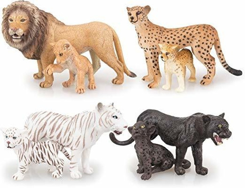 Toymany 8pcs 2-5  Plastic Animales De Safari Figura Juego Vi