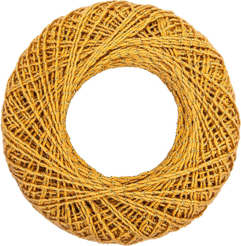Hilo Crochet Metálico Rojo Corazón Oro Dorado Individual