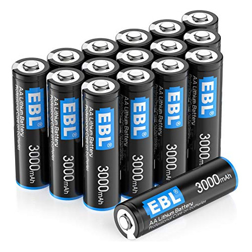 Paquete De 16 Baterías De Litio Aa De 3000mah 1 5v Bat...