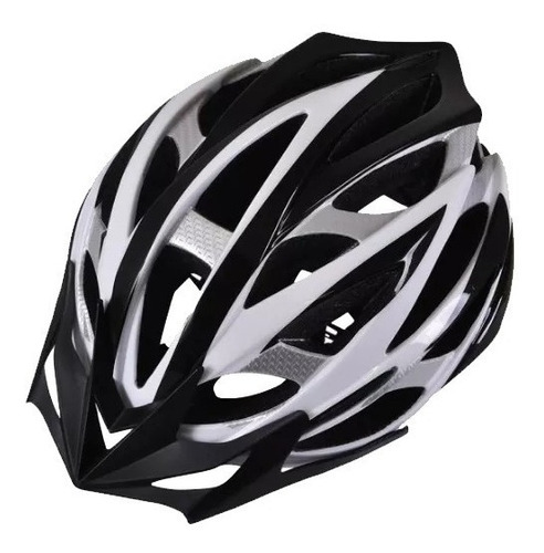 Capacete P/ Bike Poker In Mold Preto E Branco + Tamanho G