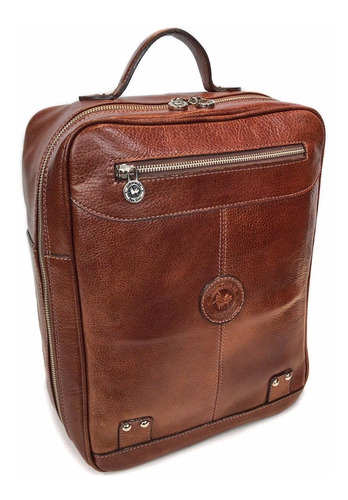 Mochila Hombre Mujer Cuero Viaje Porta Notebook 15.6 Urbana