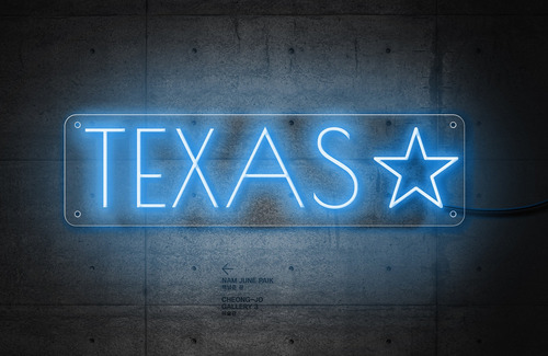 Letrero Led Neon En Acrilico De 3 Mm 40*34cm Texas