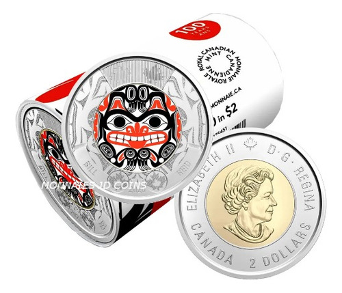 Set De 6 Monedas Canada Coloreadas 2 Dólares Sin Circular (Usado)