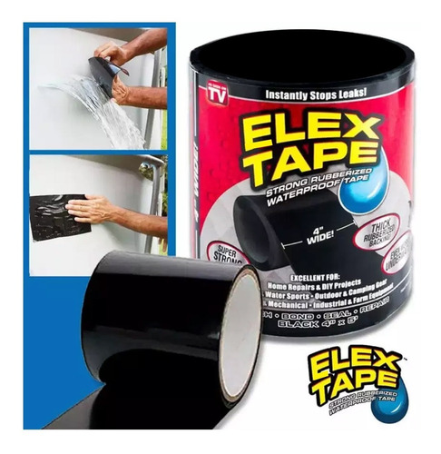 Imagen 2 de 2 de Cinta Pega Todo Flex Tape Pro (4 Pulgadas)