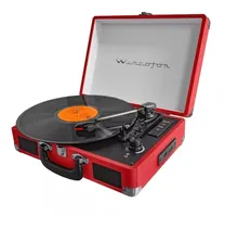 Comprar Tocadiscos Winco W406 Rojo Con Bluetooth Y Altavoces Incl