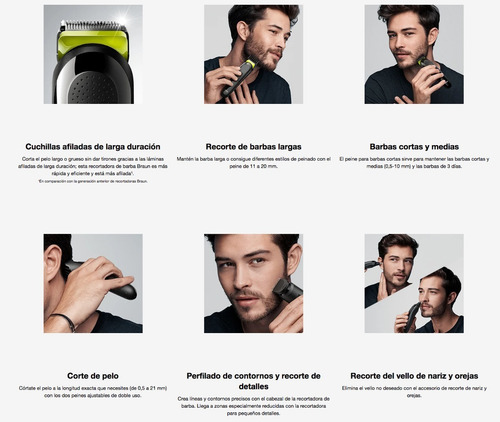 Imagen 2 de 10 de Maquina Cortar Pelo Braun Mgk3221 Profesional 6 En 1 Cuotas
