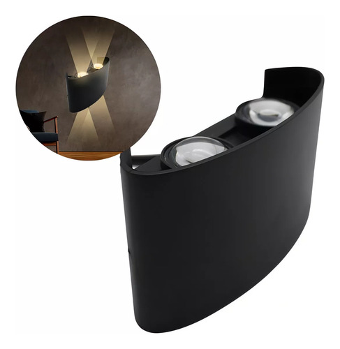 Lampara Led Aplique Pared 4 Luces Luz Cálida Int/ext Muro